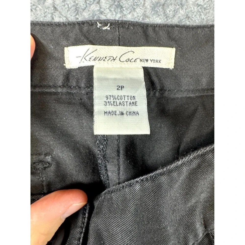 Kenneth Cole Ankles Pants Womens 2P Black Cotton‎ Mid Rise Cargo Zipper Utility